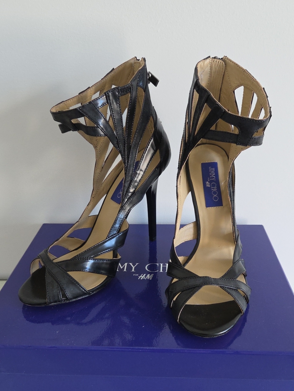 Jimmy Choo x H&M Black Cutout Strappy Stiletto Heels